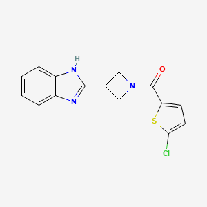 molecular formula C15H12ClN3OS B2759836 (3-(1H-benzo[d]imidazol-2-yl)azetidin-1-yl)(5-chlorothiophen-2-yl)methanone CAS No. 1351634-54-2