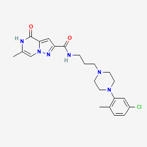 N-{3-[4-(5-chloro-2-methylphenyl)piperazin-1-yl]propyl}-6-methyl-4-oxo-4,5-dihydropyrazolo[1,5-a]pyrazine-2-carboxamide