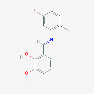 molecular formula C15H14FNO2 B2759840 2-{(E)-[(5-fluoro-2-methylphenyl)imino]methyl}-6-methoxyphenol CAS No. 1232818-31-3