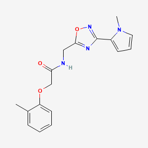 molecular formula C17H18N4O3 B2759844 N-((3-(1-甲基-1H-吡咯-2-基)-1,2,4-噁二唑-5-基)甲基)-2-(邻甲苯氧基)乙酰胺 CAS No. 2034271-35-5