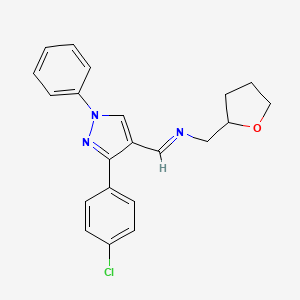 (Z)-N-((3-(4-chlorophenyl)-1-phenyl-1H-pyrazol-4-yl)methylene)-1-(tetrahydrofuran-2-yl)methanamine