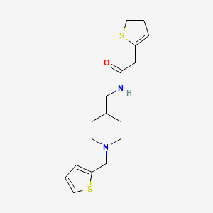 molecular formula C17H22N2OS2 B2759860 2-(thiophen-2-yl)-N-({1-[(thiophen-2-yl)methyl]piperidin-4-yl}methyl)acetamide CAS No. 953916-97-7