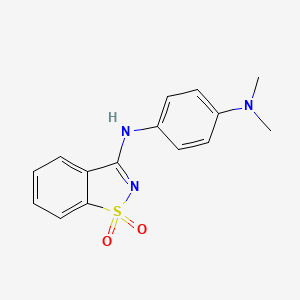 molecular formula C15H15N3O2S B2759864 N'-(1,1-dioxido-1,2-benzothiazol-3-yl)-N,N-dimethylbenzene-1,4-diamine CAS No. 106882-99-9
