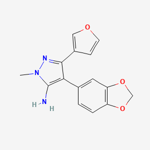 4-(2H-1,3-benzodioxol-5-yl)-5-(furan-3-yl)-2-methyl-2,3-dihydro-1H-pyrazol-3-imine