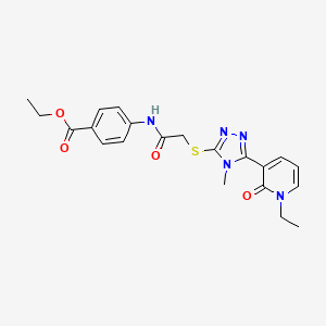 ethyl 4-(2-((5-(1-ethyl-2-oxo-1,2-dihydropyridin-3-yl)-4-methyl-4H-1,2,4-triazol-3-yl)thio)acetamido)benzoate
