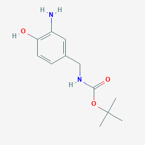 molecular formula C12H18N2O3 B2759888 Tert-butyl N-[(3-amino-4-hydroxyphenyl)methyl]carbamate CAS No. 1268000-75-4