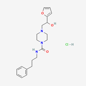 4-(2-(furan-2-yl)-2-hydroxyethyl)-N-(3-phenylpropyl)piperazine-1-carboxamide hydrochloride