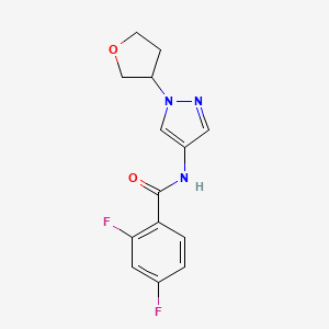 B2759906 2,4-difluoro-N-(1-(tetrahydrofuran-3-yl)-1H-pyrazol-4-yl)benzamide CAS No. 1797181-64-6