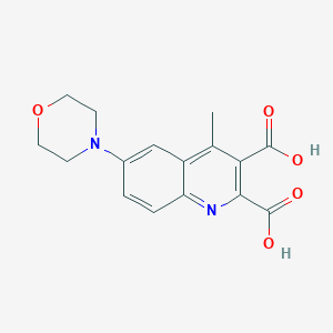 molecular formula C16H16N2O5 B2759908 4-Methyl-6-morpholino-2,3-quinolinedicarboxylic acid CAS No. 866039-85-2
