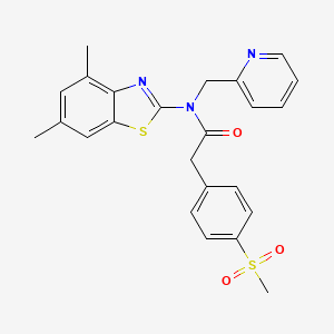 molecular formula C24H23N3O3S2 B2759915 N-(4,6-dimethyl-1,3-benzothiazol-2-yl)-2-(4-methanesulfonylphenyl)-N-[(pyridin-2-yl)methyl]acetamide CAS No. 919852-68-9