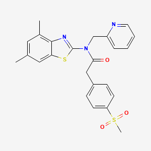 molecular formula C24H23N3O3S2 B2759915 N-(4,6-dimethylbenzo[d]thiazol-2-yl)-2-(4-(methylsulfonyl)phenyl)-N-(pyridin-2-ylmethyl)acetamide CAS No. 919852-68-9