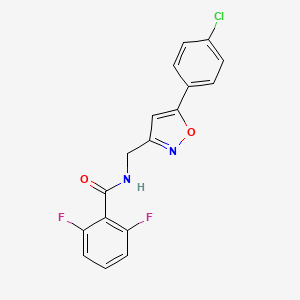 molecular formula C17H11ClF2N2O2 B2759917 N-((5-(4-chlorophenyl)isoxazol-3-yl)methyl)-2,6-difluorobenzamide CAS No. 946210-39-5