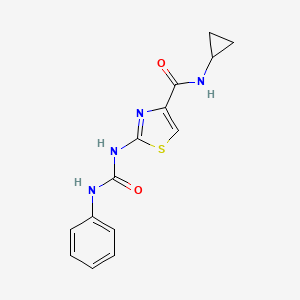 molecular formula C14H14N4O2S B2759918 N-环丙基-2-(3-苯基脲基)噻唑-4-羧酰胺 CAS No. 941988-55-2