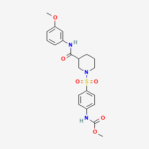 molecular formula C21H25N3O6S B2759926 Methyl (4-((3-((3-methoxyphenyl)carbamoyl)piperidin-1-yl)sulfonyl)phenyl)carbamate CAS No. 305342-53-4