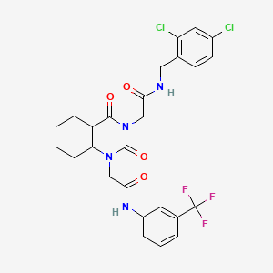 molecular formula C26H19Cl2F3N4O4 B2759934 N-[(2,4-dichlorophenyl)methyl]-2-[2,4-dioxo-1-({[3-(trifluoromethyl)phenyl]carbamoyl}methyl)-1,2,3,4-tetrahydroquinazolin-3-yl]acetamide CAS No. 2415453-41-5