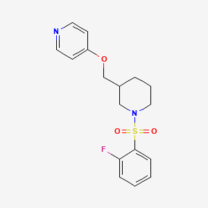 4-[[1-(2-Fluorophenyl)sulfonylpiperidin-3-yl]methoxy]pyridine