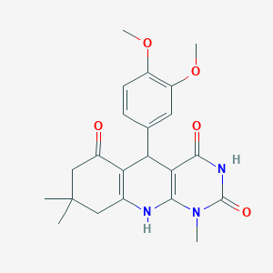 5-(3,4-dimethoxyphenyl)-1,8,8-trimethyl-5,8,9,10-tetrahydropyrimido[4,5-b]quinoline-2,4,6(1H,3H,7H)-trione