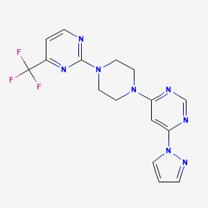 2-[4-(6-Pyrazol-1-ylpyrimidin-4-yl)piperazin-1-yl]-4-(trifluoromethyl)pyrimidine