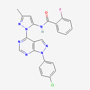 N-(1-(1-(4-chlorophenyl)-1H-pyrazolo[3,4-d]pyrimidin-4-yl)-3-methyl-1H-pyrazol-5-yl)-2-fluorobenzamide