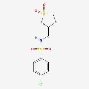 4-chloro-N-((1,1-dioxidotetrahydrothiophen-3-yl)methyl)benzenesulfonamide