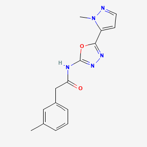 molecular formula C15H15N5O2 B2759957 N-(5-(1-methyl-1H-pyrazol-5-yl)-1,3,4-oxadiazol-2-yl)-2-(m-tolyl)acetamide CAS No. 1173267-88-3