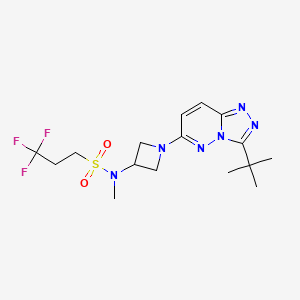 molecular formula C16H23F3N6O2S B2759959 N-(1-(3-(tert-butyl)-[1,2,4]triazolo[4,3-b]pyridazin-6-yl)azetidin-3-yl)-3,3,3-trifluoro-N-methylpropane-1-sulfonamide CAS No. 2309733-12-6