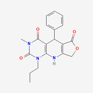 11-Methyl-8-phenyl-13-propyl-5-oxa-2,11,13-triazatricyclo[7.4.0.0^{3,7}]trideca-1(9),3(7)-diene-6,10,12-trione