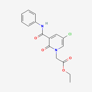 molecular formula C16H15ClN2O4 B2759977 ethyl 2-[3-(anilinocarbonyl)-5-chloro-2-oxo-1(2H)-pyridinyl]acetate CAS No. 339028-37-4