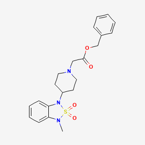 molecular formula C21H25N3O4S B2759978 benzyl 2-(4-(3-methyl-2,2-dioxidobenzo[c][1,2,5]thiadiazol-1(3H)-yl)piperidin-1-yl)acetate CAS No. 2034510-70-6
