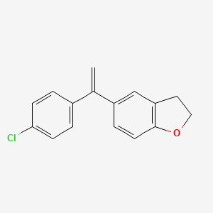 molecular formula C16H13ClO B2759996 5-[1-(4-氯苯基)乙烯基]-2,3-二氢-1-苯并呋喃 CAS No. 139921-08-7