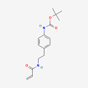 molecular formula C16H22N2O3 B2759998 tert-butyl N-[4-[2-(prop-2-enoylamino)ethyl]phenyl]carbamate CAS No. 1476808-18-0