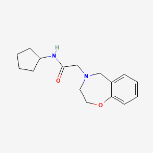 molecular formula C16H22N2O2 B2760006 N-cyclopentyl-2-(2,3-dihydrobenzo[f][1,4]oxazepin-4(5H)-yl)acetamide CAS No. 2097863-01-7