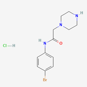 molecular formula C12H17BrClN3O B2760012 N-(4-溴苯基)-2-(哌嗪-1-基)乙酰胺 盐酸盐 CAS No. 1158766-50-7