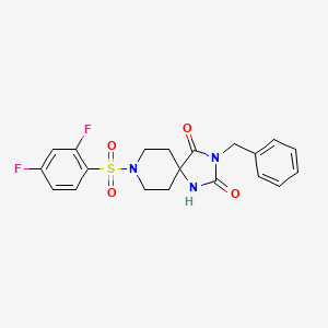 molecular formula C20H19F2N3O4S B2760016 3-Benzyl-8-((2,4-difluorophenyl)sulfonyl)-1,3,8-triazaspiro[4.5]decane-2,4-dione CAS No. 1021117-65-6