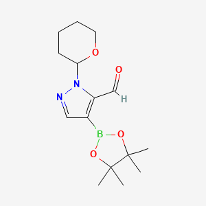 2-(Oxan-2-yl)-4-(tetramethyl-1,3,2-dioxaborolan-2-yl)pyrazole-3-carbaldehyde