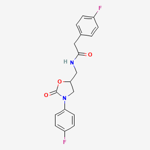 2-(4-fluorophenyl)-N-((3-(4-fluorophenyl)-2-oxooxazolidin-5-yl)methyl)acetamide