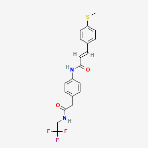 (E)-3-(4-(methylthio)phenyl)-N-(4-(2-oxo-2-((2,2,2-trifluoroethyl)amino)ethyl)phenyl)acrylamide