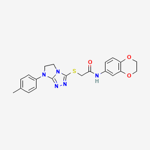 N-(2,3-dihydrobenzo[b][1,4]dioxin-6-yl)-2-((7-(p-tolyl)-6,7-dihydro-5H-imidazo[2,1-c][1,2,4]triazol-3-yl)thio)acetamide