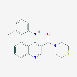 molecular formula C21H21N3OS B2760070 N-(3-METHYLPHENYL)-3-(THIOMORPHOLINE-4-CARBONYL)QUINOLIN-4-AMINE CAS No. 1358760-49-2