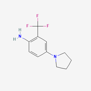 molecular formula C11H13F3N2 B2760075 4-Pyrrolidin-1-YL-2-(trifluoromethyl)aniline CAS No. 773899-18-6
