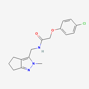 2-(4-chlorophenoxy)-N-((2-methyl-2,4,5,6-tetrahydrocyclopenta[c]pyrazol-3-yl)methyl)acetamide