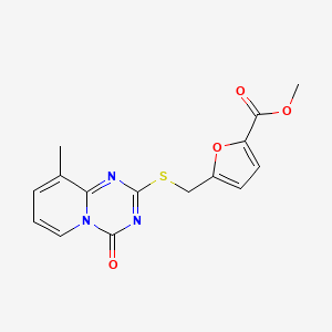 molecular formula C15H13N3O4S B2760084 methyl 5-[({9-methyl-4-oxo-4H-pyrido[1,2-a][1,3,5]triazin-2-yl}sulfanyl)methyl]furan-2-carboxylate CAS No. 896344-92-6