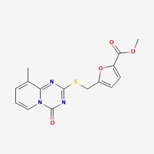 molecular formula C15H13N3O4S B2760084 Methyl 5-[(9-methyl-4-oxopyrido[1,2-a][1,3,5]triazin-2-yl)sulfanylmethyl]furan-2-carboxylate CAS No. 896344-92-6