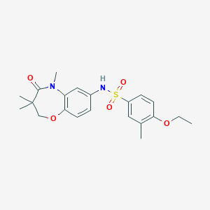 molecular formula C21H26N2O5S B2760085 4-ethoxy-3-methyl-N-(3,3,5-trimethyl-4-oxo-2,3,4,5-tetrahydrobenzo[b][1,4]oxazepin-7-yl)benzenesulfonamide CAS No. 922076-62-8