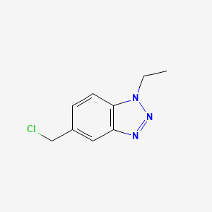 molecular formula C9H10ClN3 B2760087 5-(Chloromethyl)-1-ethylbenzotriazole CAS No. 2309461-47-8