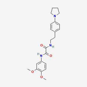 molecular formula C22H27N3O4 B2760111 N1-(3,4-dimethoxyphenyl)-N2-(4-(pyrrolidin-1-yl)phenethyl)oxalamide CAS No. 954071-81-9