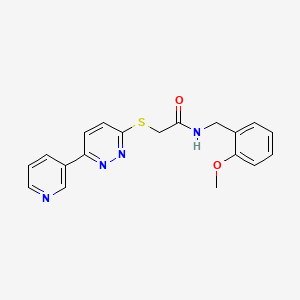 molecular formula C19H18N4O2S B2760121 N-(2-methoxybenzyl)-2-((6-(pyridin-3-yl)pyridazin-3-yl)thio)acetamide CAS No. 872987-81-0