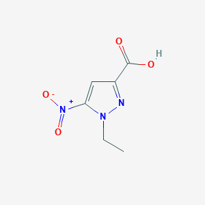 molecular formula C6H7N3O4 B2760131 1-ethyl-5-nitro-1H-pyrazole-3-carboxylic acid CAS No. 1245806-48-7