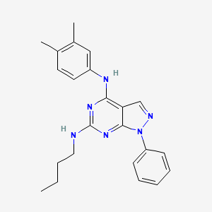 molecular formula C23H26N6 B2760140 N6-butyl-N4-(3,4-dimethylphenyl)-1-phenyl-1H-pyrazolo[3,4-d]pyrimidine-4,6-diamine CAS No. 921494-35-1