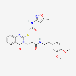 N-(3,4-dimethoxyphenethyl)-3-(2-((2-((5-methylisoxazol-3-yl)amino)-2-oxoethyl)thio)-4-oxoquinazolin-3(4H)-yl)propanamide